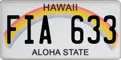 HI license plate FIA633
