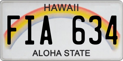 HI license plate FIA634