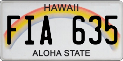HI license plate FIA635