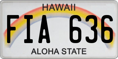 HI license plate FIA636