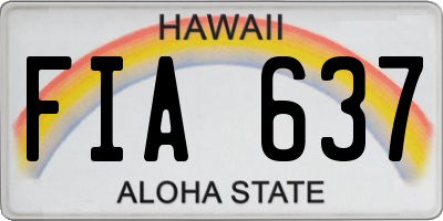 HI license plate FIA637