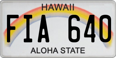 HI license plate FIA640