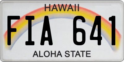 HI license plate FIA641