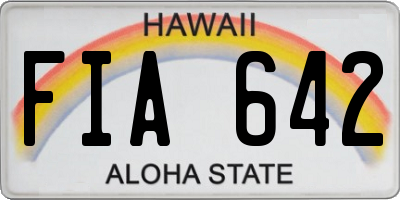 HI license plate FIA642