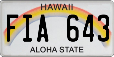 HI license plate FIA643