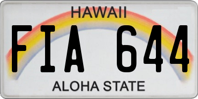 HI license plate FIA644
