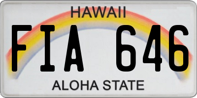 HI license plate FIA646