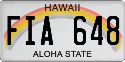 HI license plate FIA648