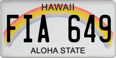 HI license plate FIA649