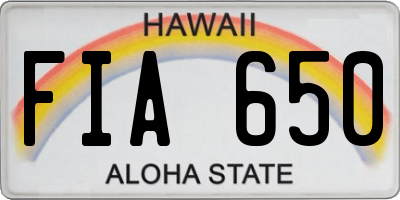 HI license plate FIA650