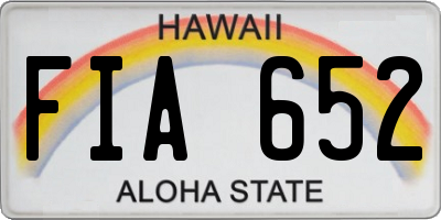 HI license plate FIA652