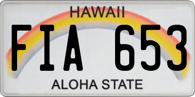 HI license plate FIA653