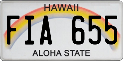 HI license plate FIA655