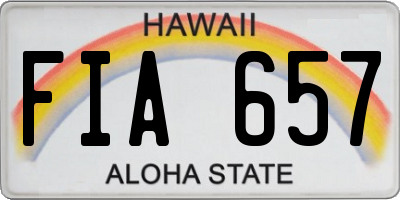 HI license plate FIA657