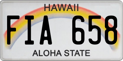 HI license plate FIA658