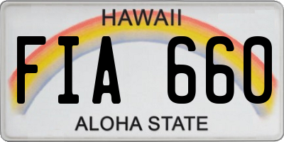 HI license plate FIA660