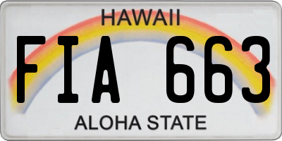 HI license plate FIA663