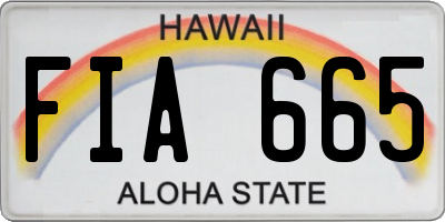 HI license plate FIA665