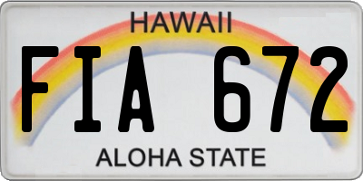 HI license plate FIA672