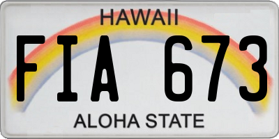 HI license plate FIA673