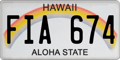 HI license plate FIA674