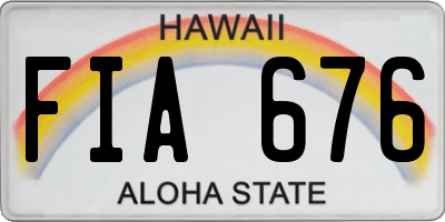 HI license plate FIA676