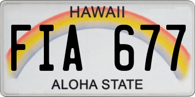 HI license plate FIA677