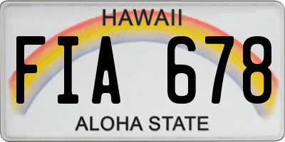 HI license plate FIA678