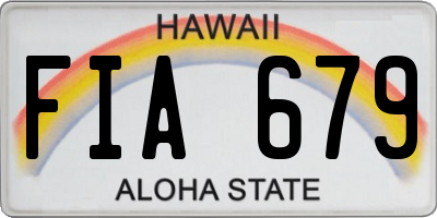 HI license plate FIA679