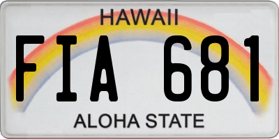 HI license plate FIA681