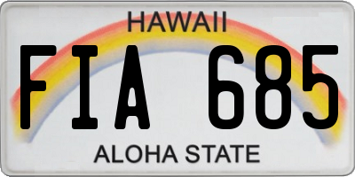 HI license plate FIA685