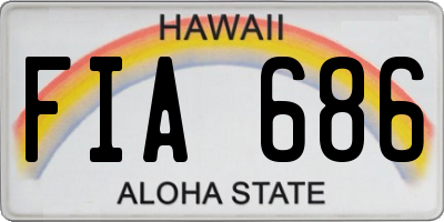 HI license plate FIA686