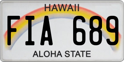 HI license plate FIA689