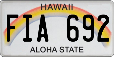 HI license plate FIA692