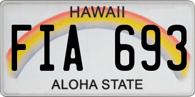 HI license plate FIA693