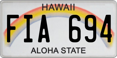 HI license plate FIA694