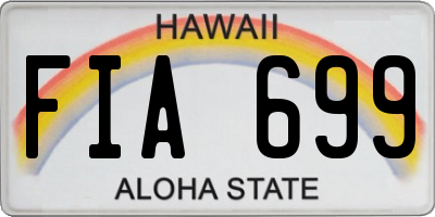HI license plate FIA699