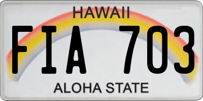 HI license plate FIA703