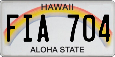 HI license plate FIA704