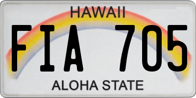 HI license plate FIA705