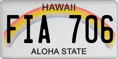 HI license plate FIA706