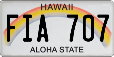 HI license plate FIA707