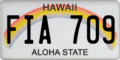 HI license plate FIA709