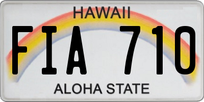 HI license plate FIA710