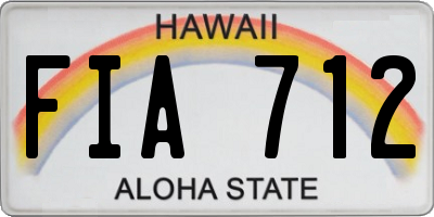 HI license plate FIA712