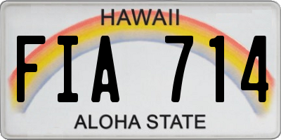 HI license plate FIA714