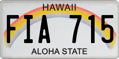 HI license plate FIA715