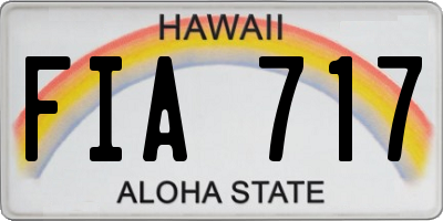 HI license plate FIA717