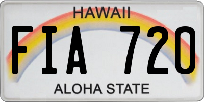 HI license plate FIA720