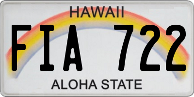 HI license plate FIA722